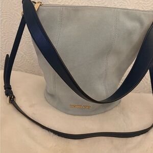 Michael Kors Soft Blue Suede Shoulder Bag